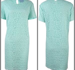 ✅ SOLD ✅ at the shop! CeCe mint aqua lace sheath dress with scallop hem